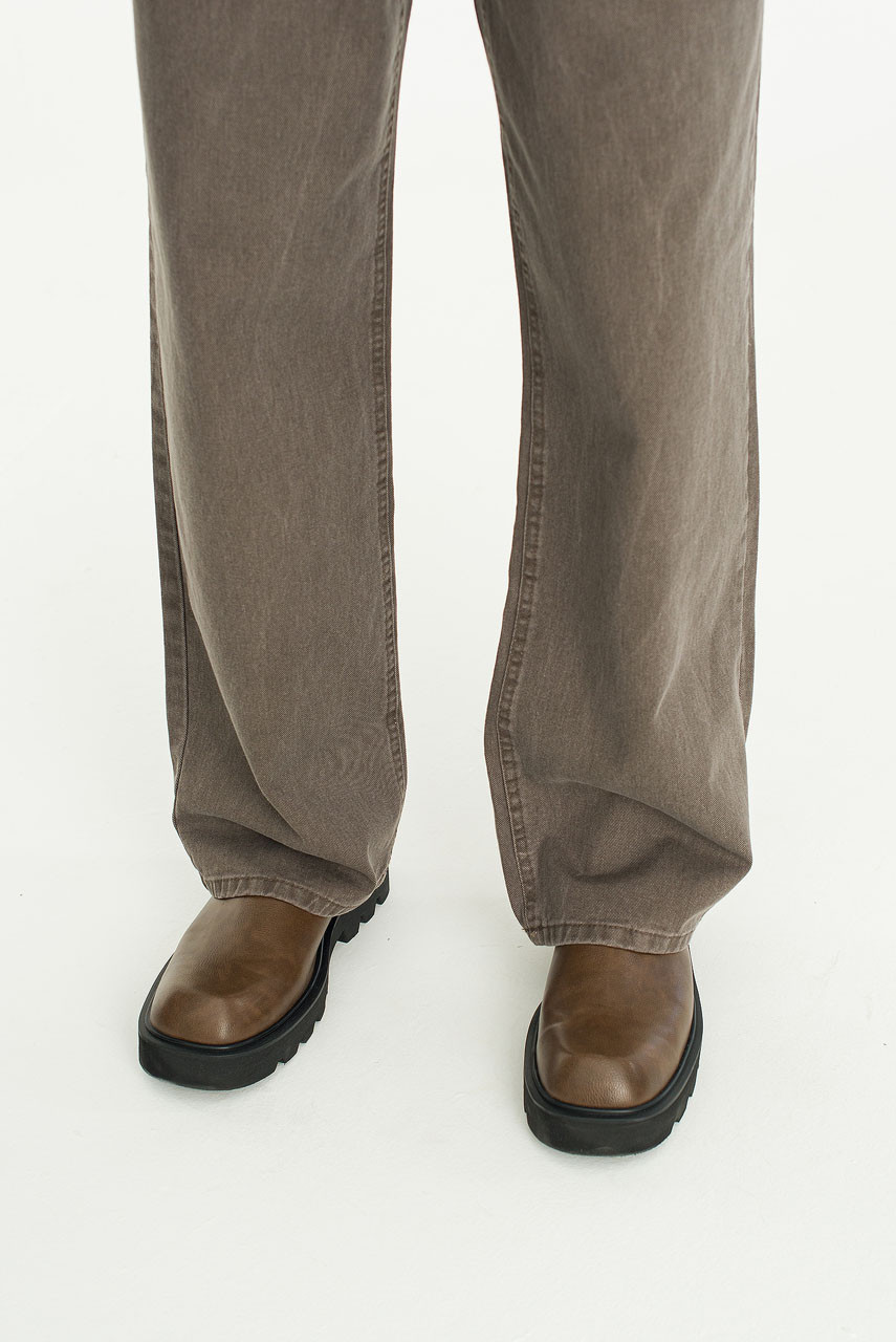 Menswear | Washed Cotton Pants, Brown