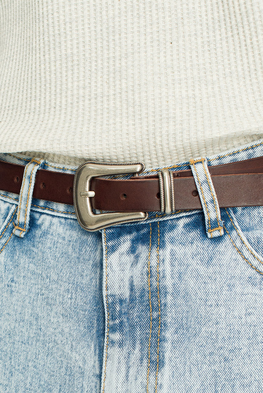 Menswear | Drover Leather Belt, Dark Brown