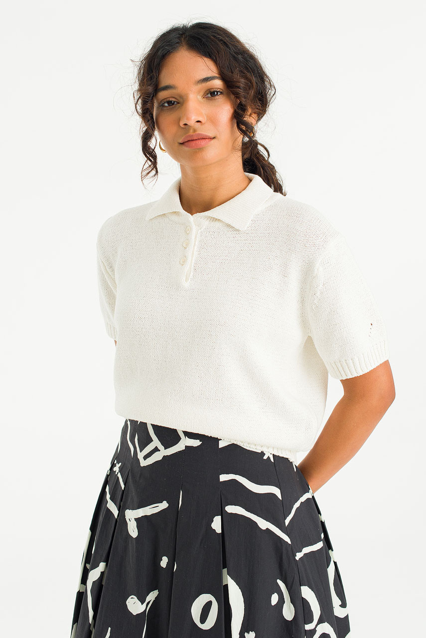 Roina Collar Jumper, White