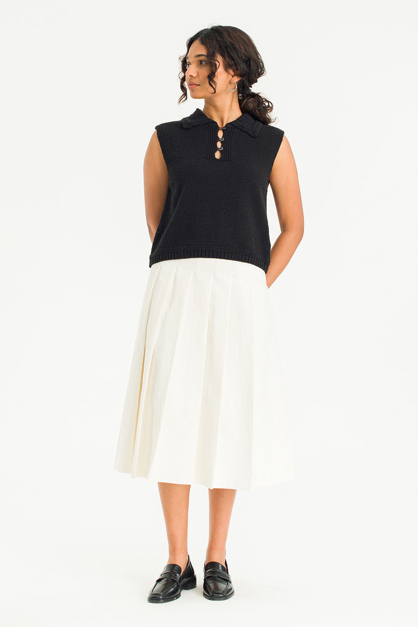 Aure Pleats Skirt, Ivory