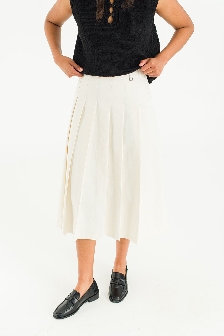 Aure Pleats Skirt, Ivory