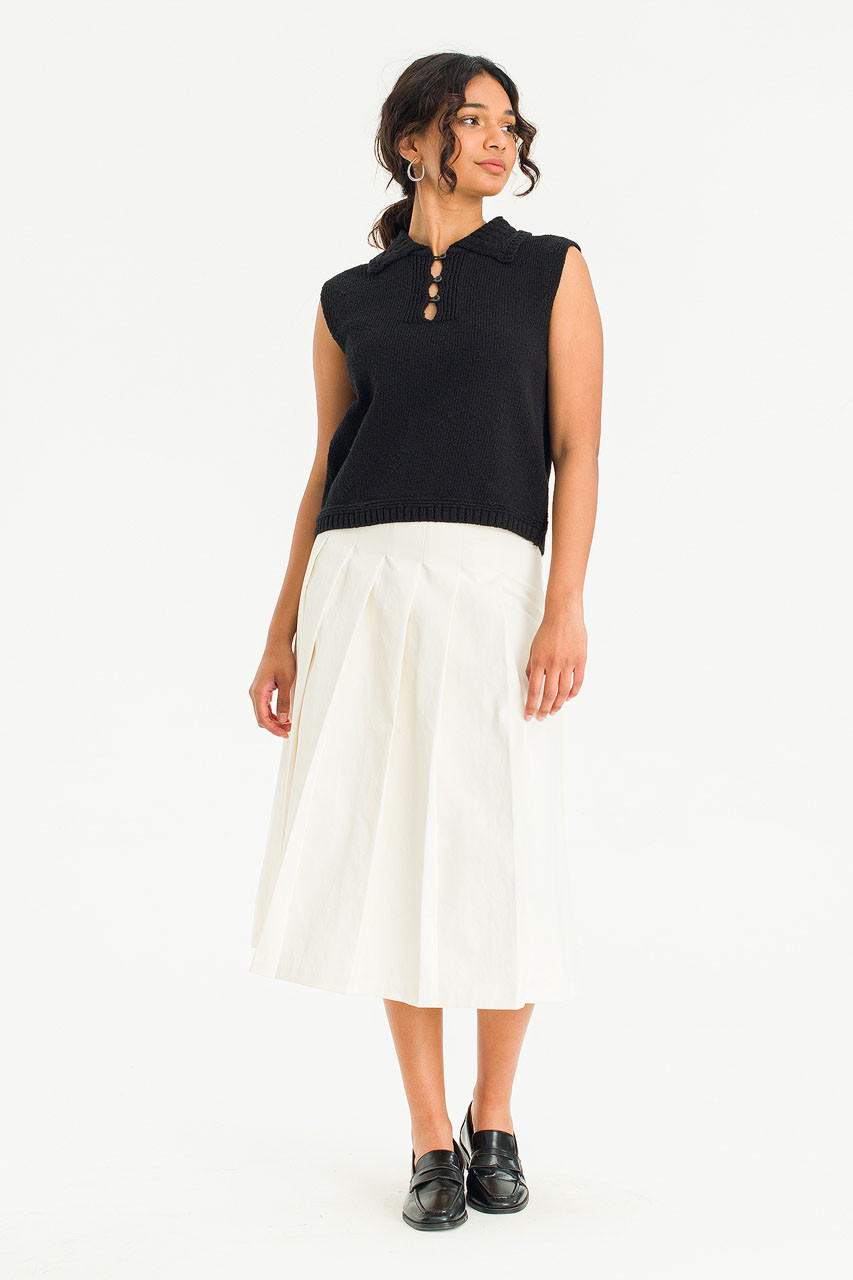 Aure Pleats Skirt, Ivory