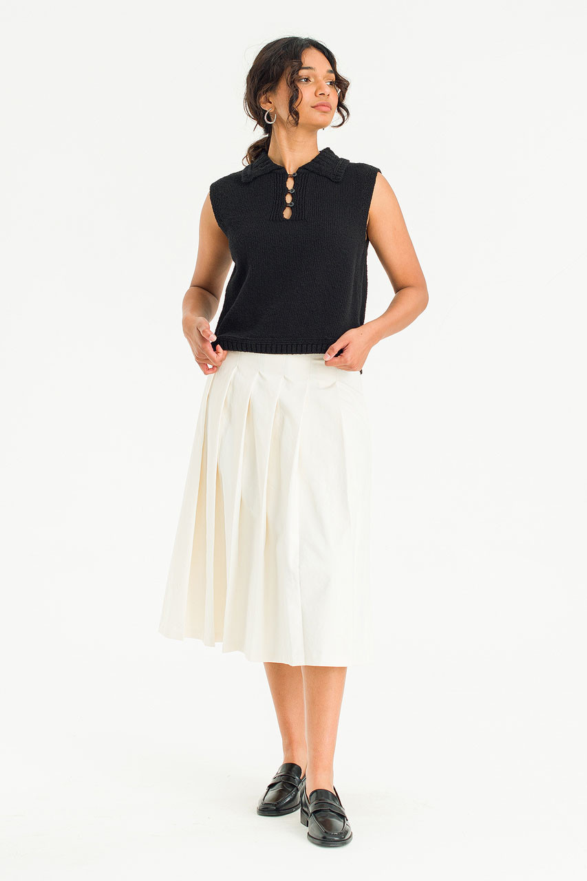 Aure Pleats Skirt, Ivory
