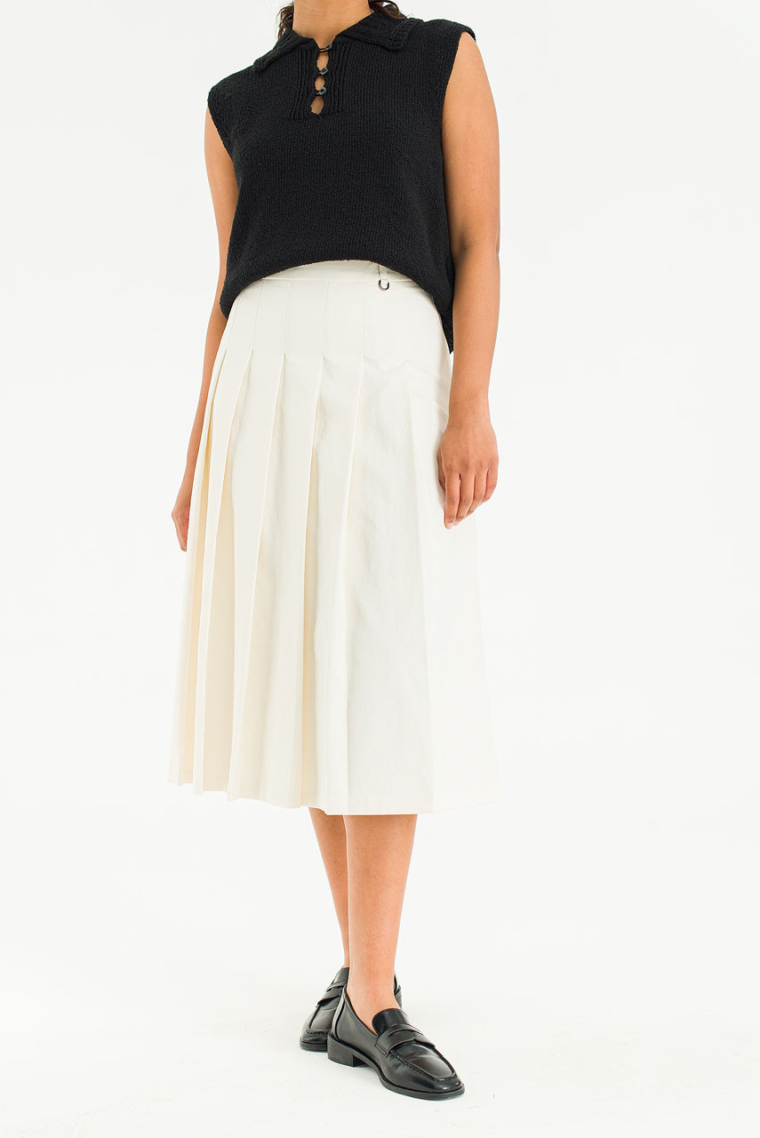 Aure Pleats Skirt, Ivory