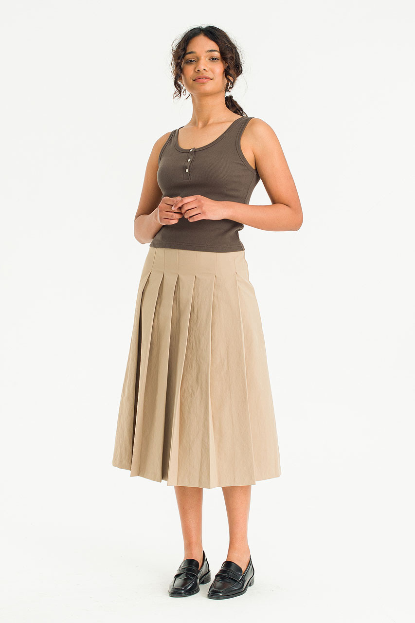 Aure Pleats Skirt, Beige