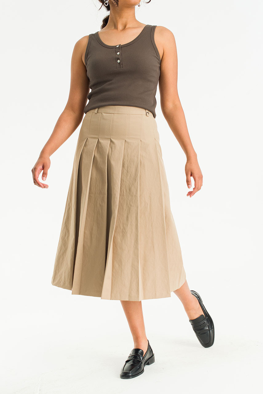 Aure Pleats Skirt, Beige