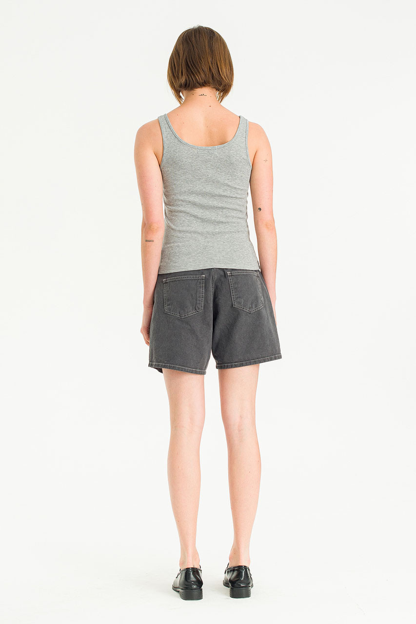 Jane Washed Cotton Shorts, Charcoal