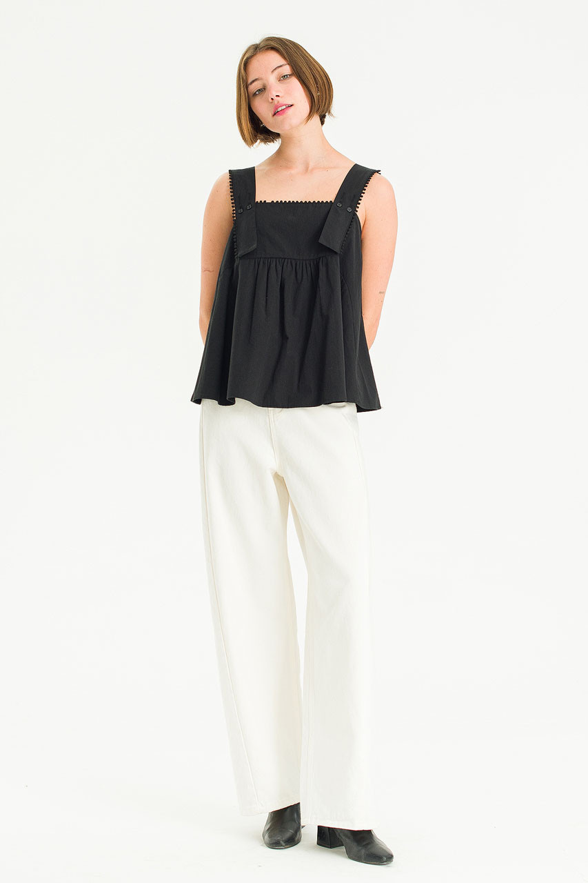 Pomette Sleeveless Top, Black