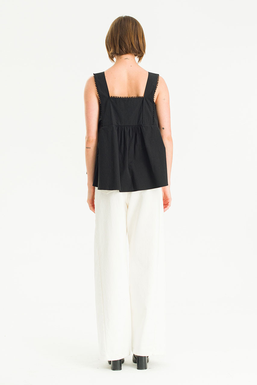 Pomette Sleeveless Top, Black