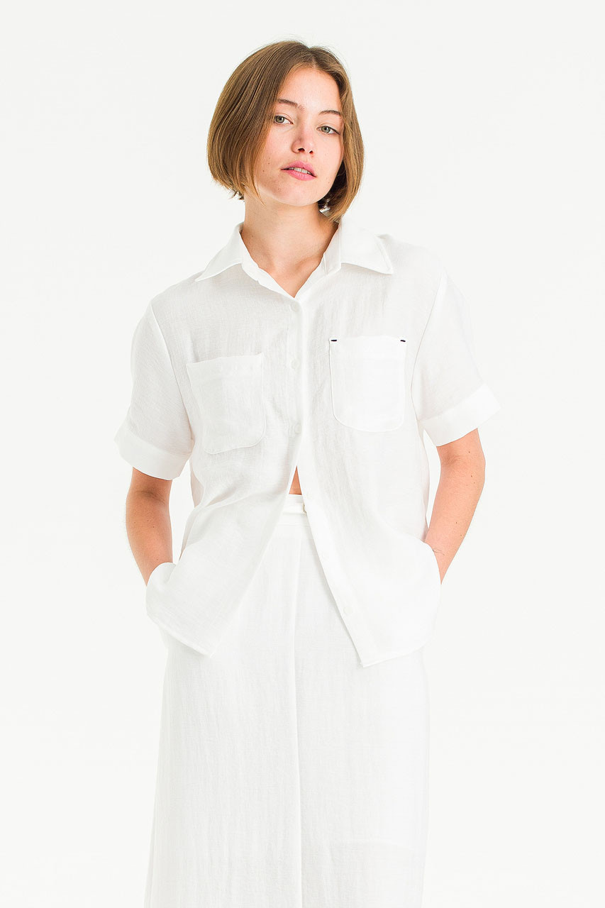 Crimp Pocket Shirt, White