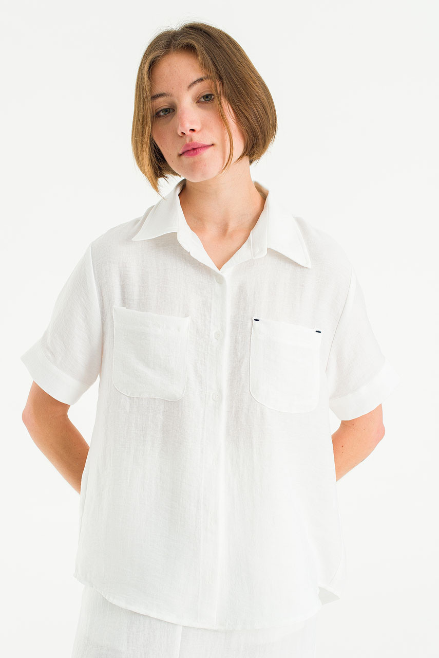 Crimp Pocket Shirt, White