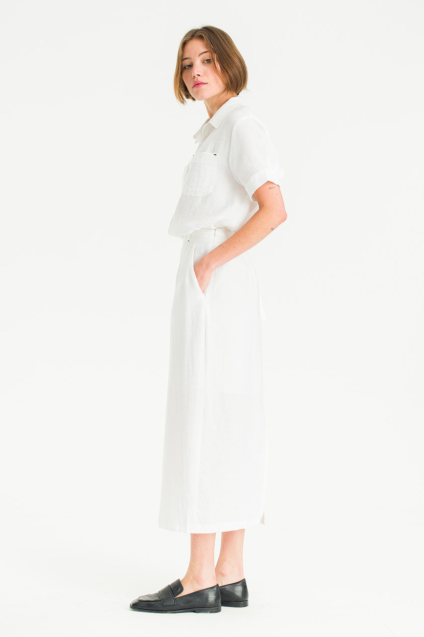 Crimp Line Skirt, White