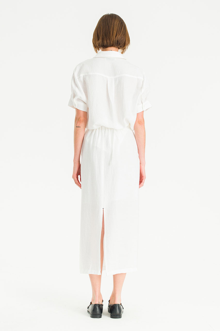 Crimp Line Skirt, White