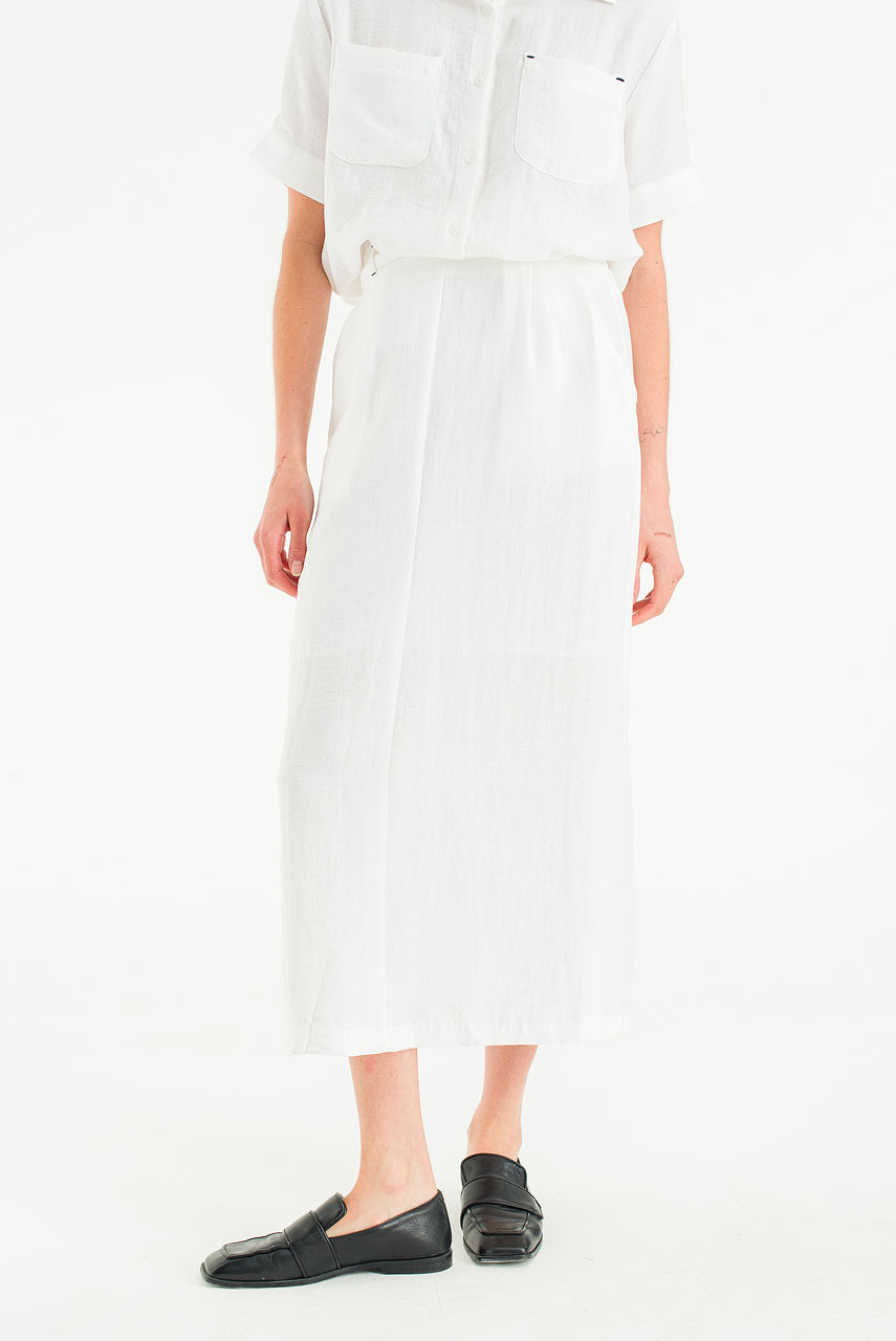 Crimp Line Skirt, White