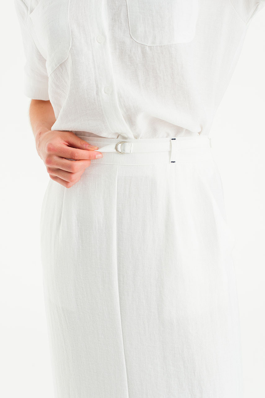 Crimp Line Skirt, White