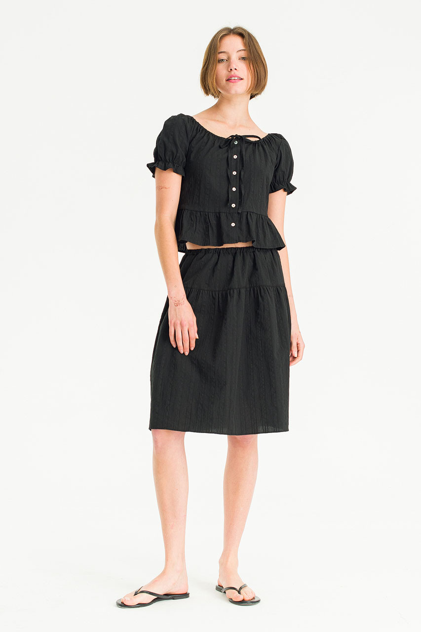 Tier Lace Skirt, Black