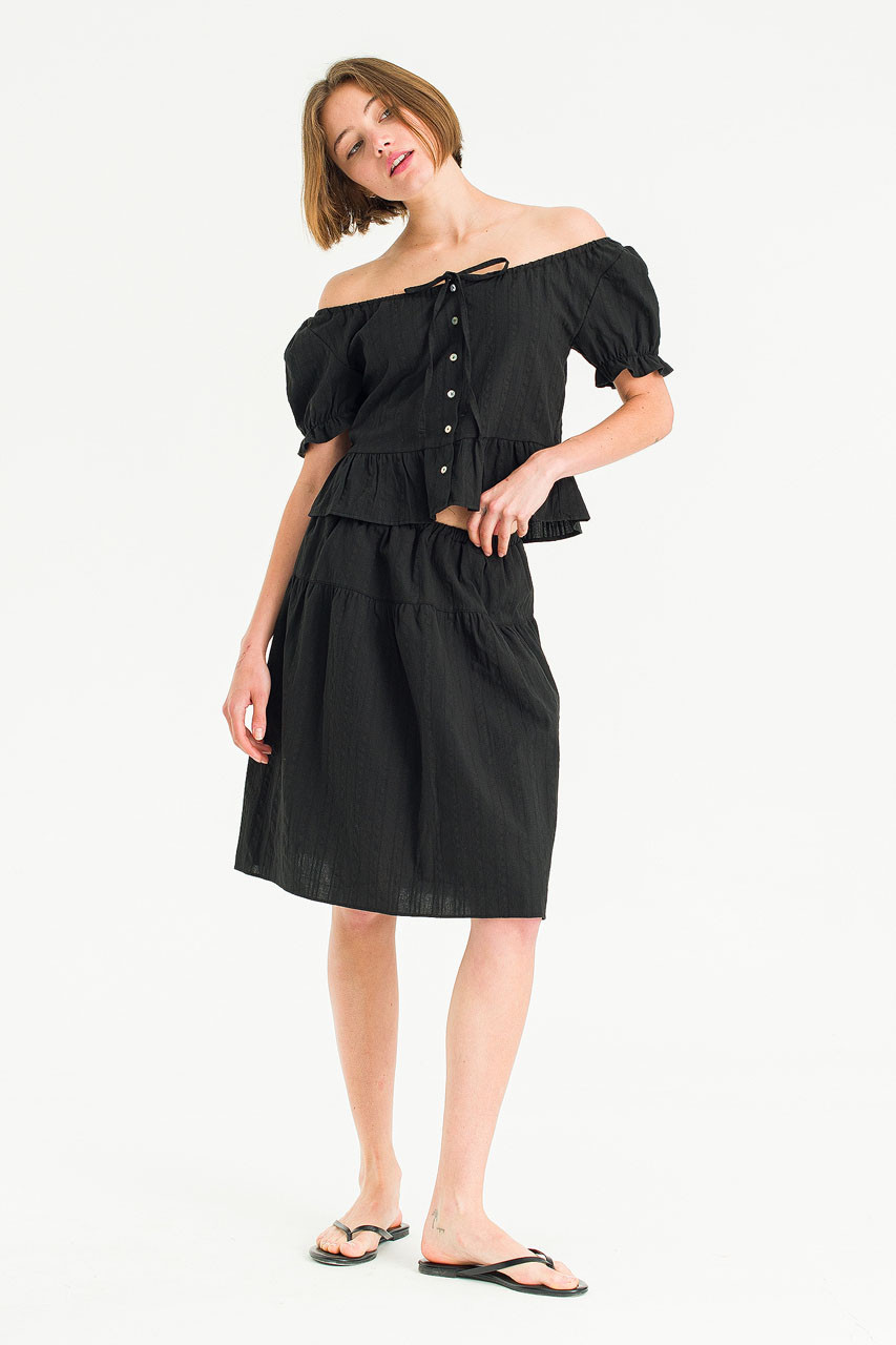 Tier Lace Skirt, Black