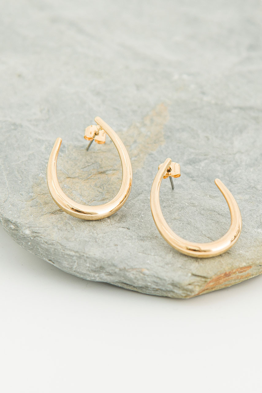 Grace U Earrings, Gold