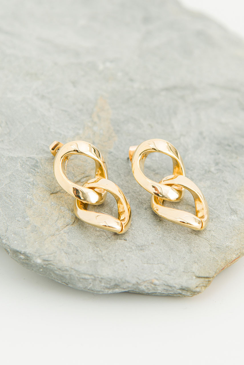 Cherry Chain Earrings, Gold