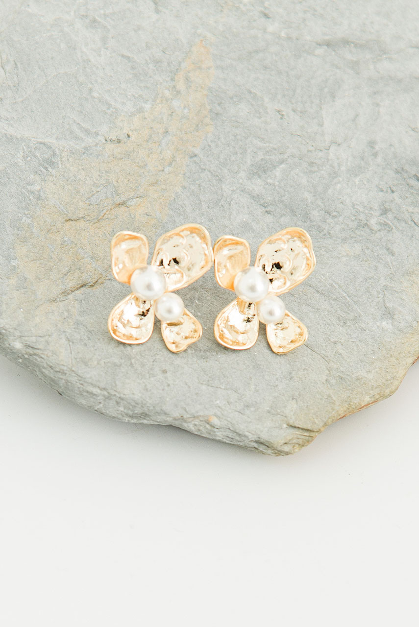 Nabi Pearl Studs, Gold