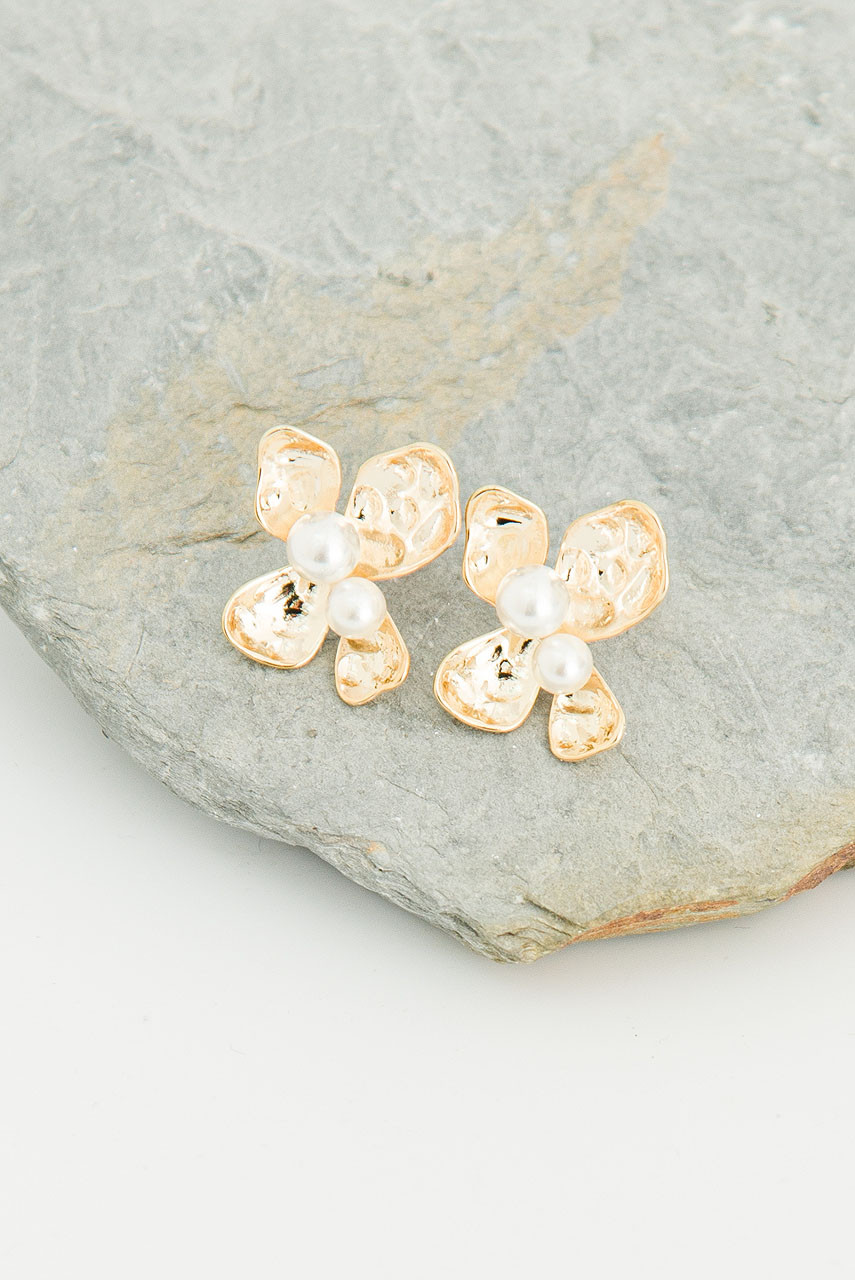 Nabi Pearl Studs, Gold