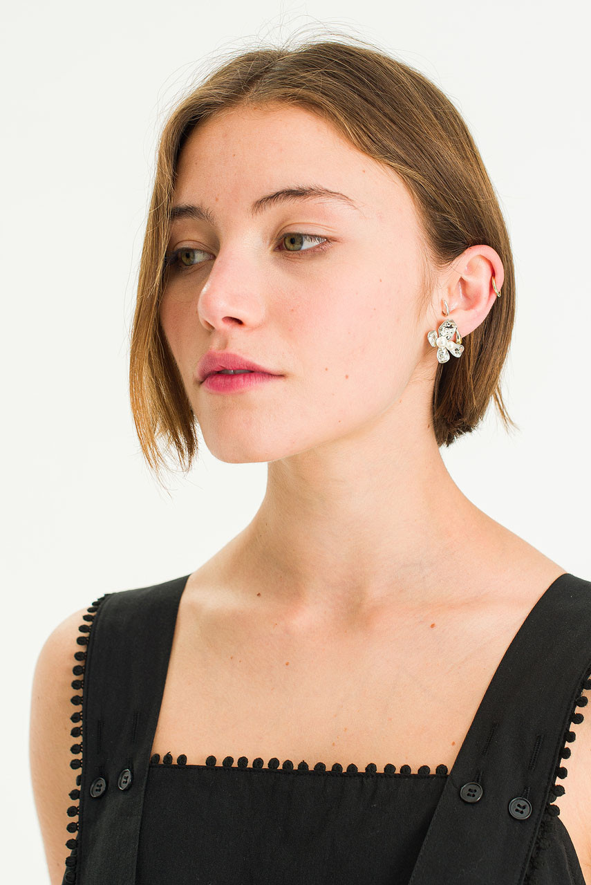 Nabi Pearl Studs, Silver