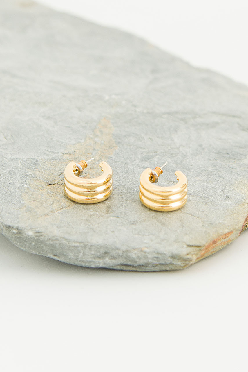 Simple Line Hoop Earrings, Gold