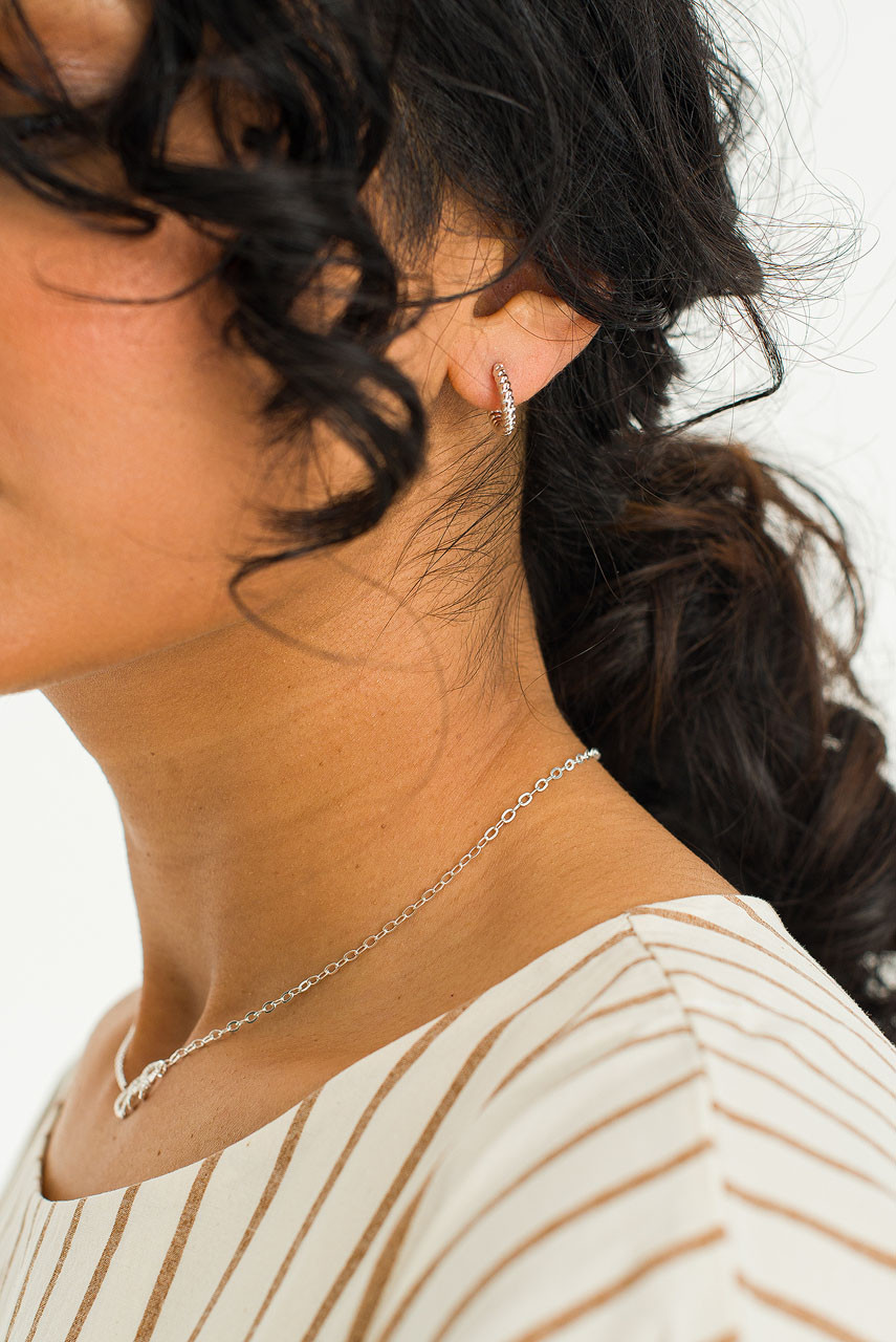 Soma Mini Hoop Earrings, Silver