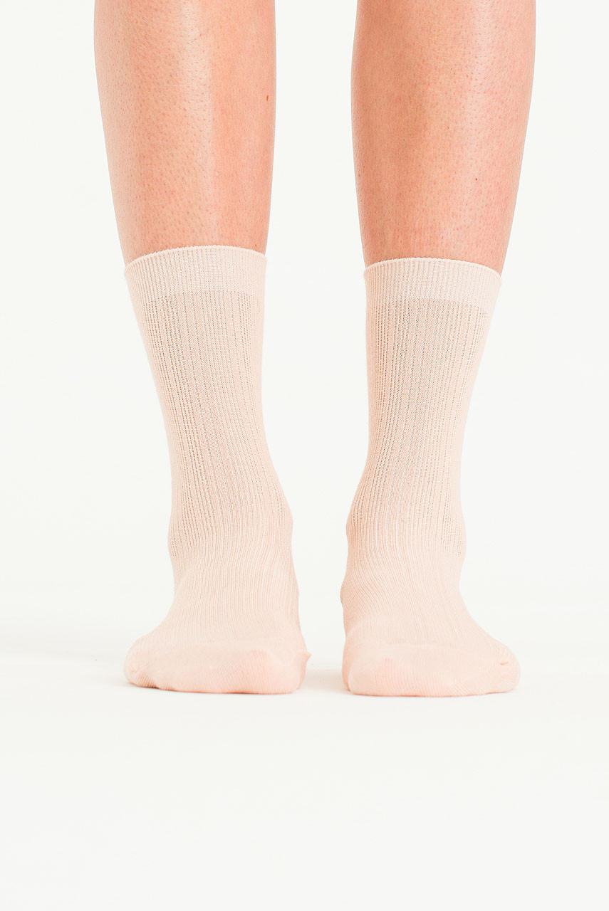 Helen Light Weight Ribbed Socks, Peach