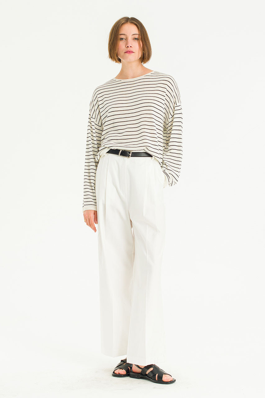 Mild Pleated Chino, Ivory