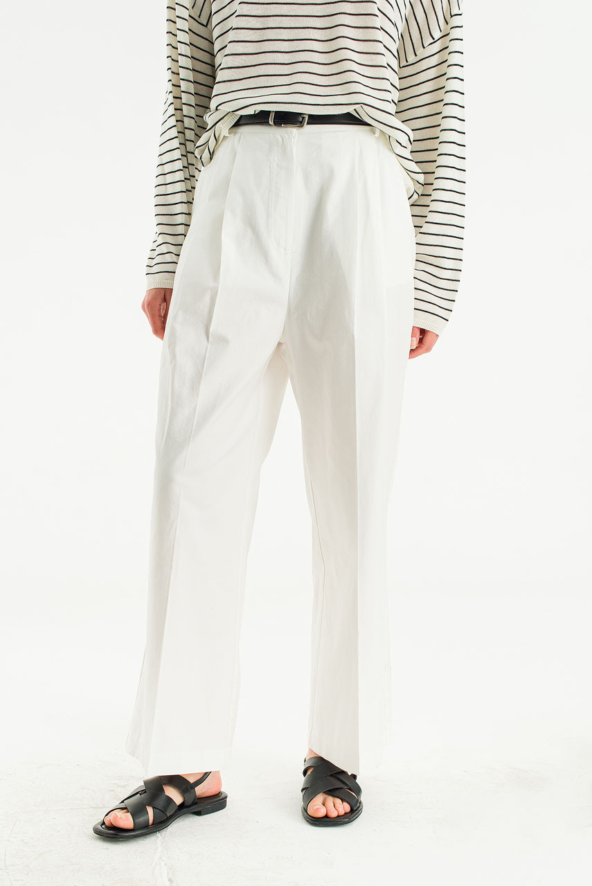 Mild Pleated Chino, Ivory