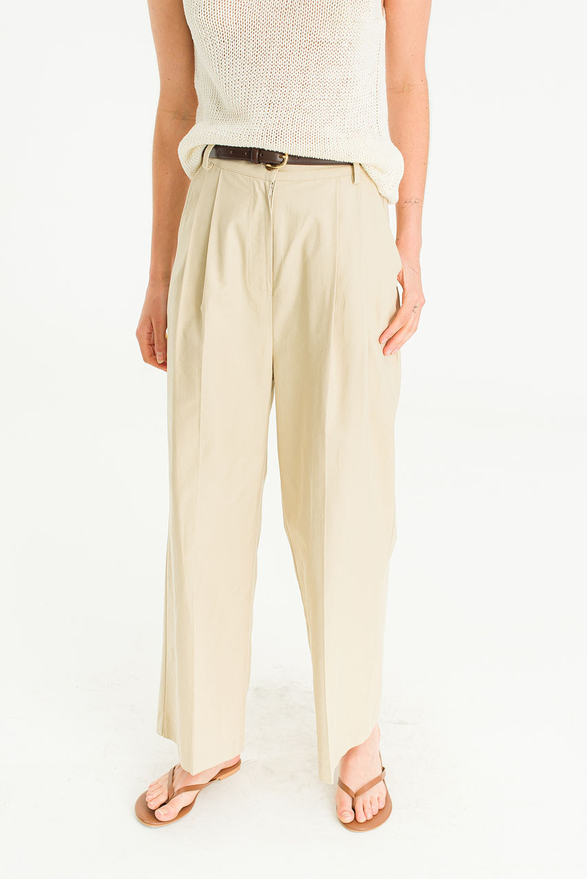 Mild Pleated Chino, Beige