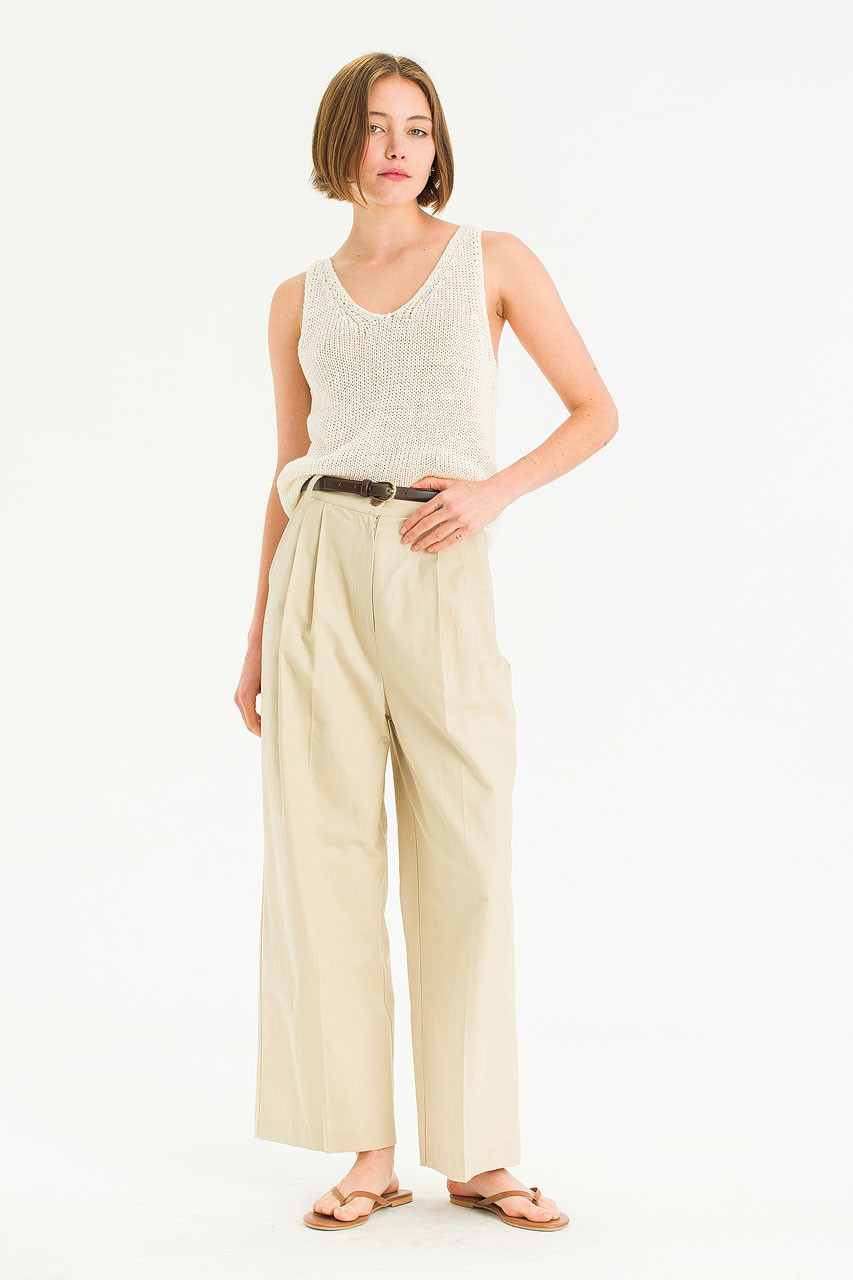 Mild Pleated Chino, Beige