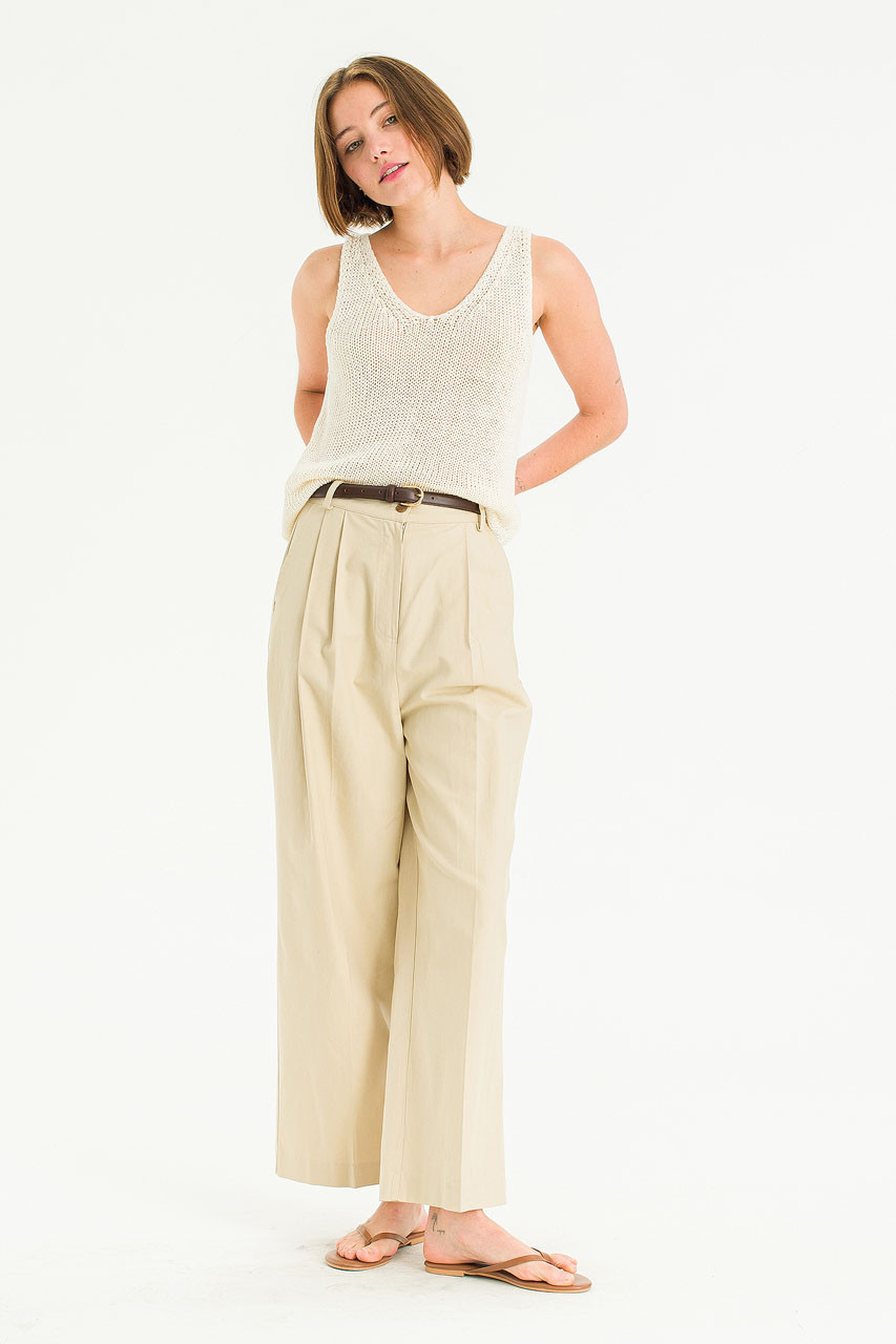 Mild Pleated Chino, Beige