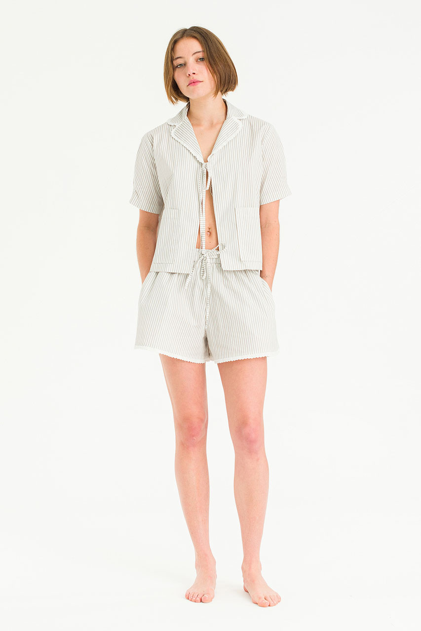 Ribbon Sailor Pj Set, Ivory