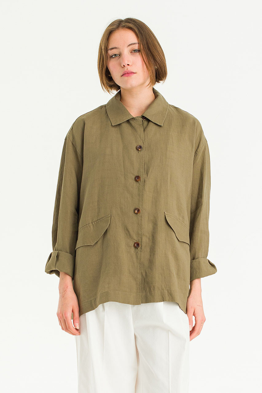 Campo Linen Jacket, Khaki