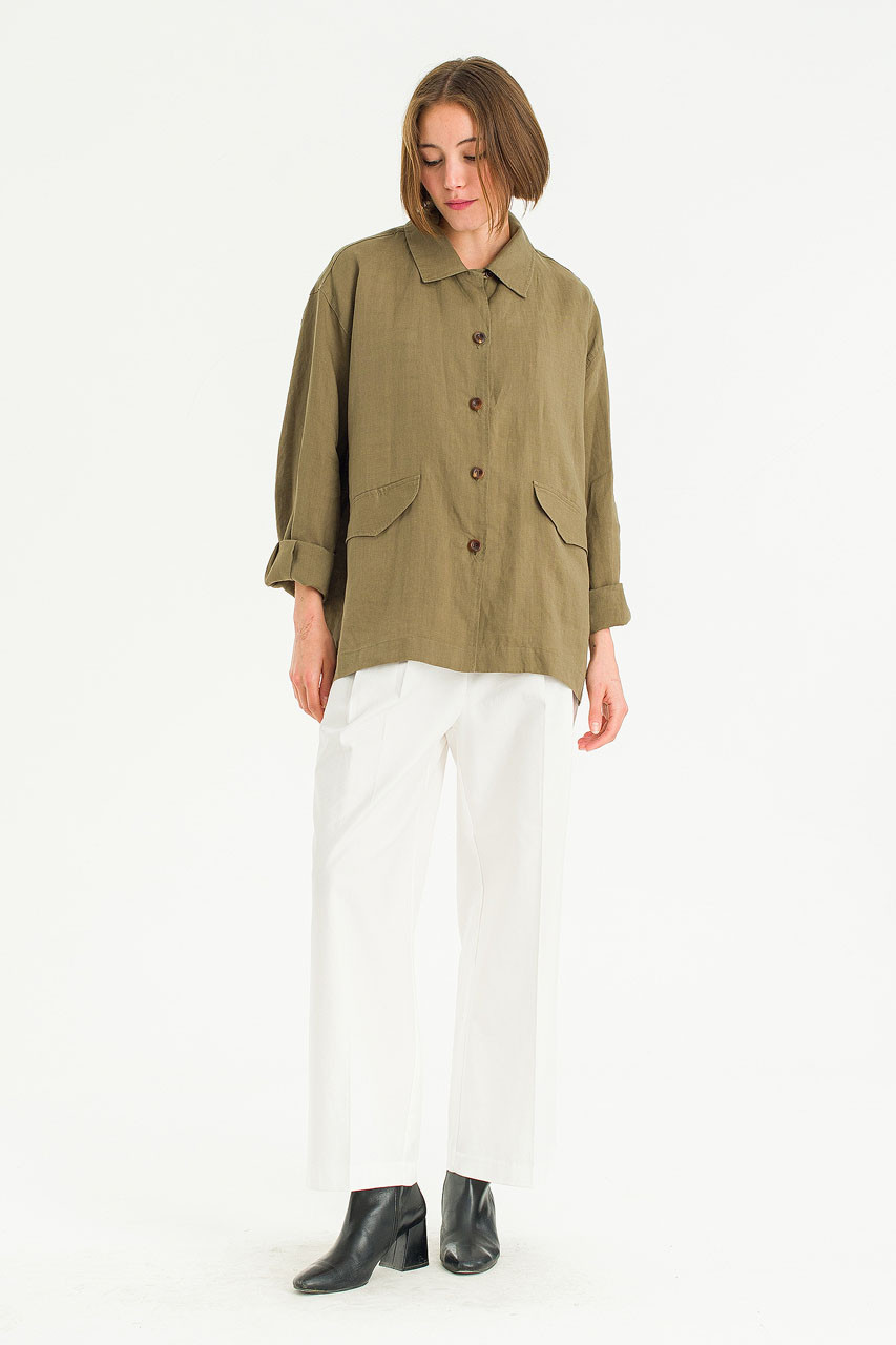 Campo Linen Jacket, Khaki