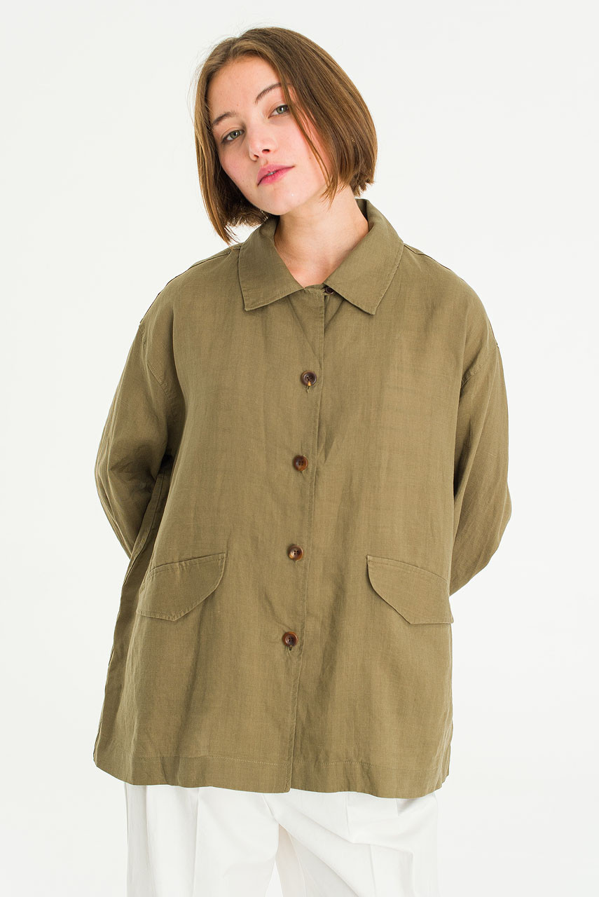 Campo Linen Jacket, Khaki