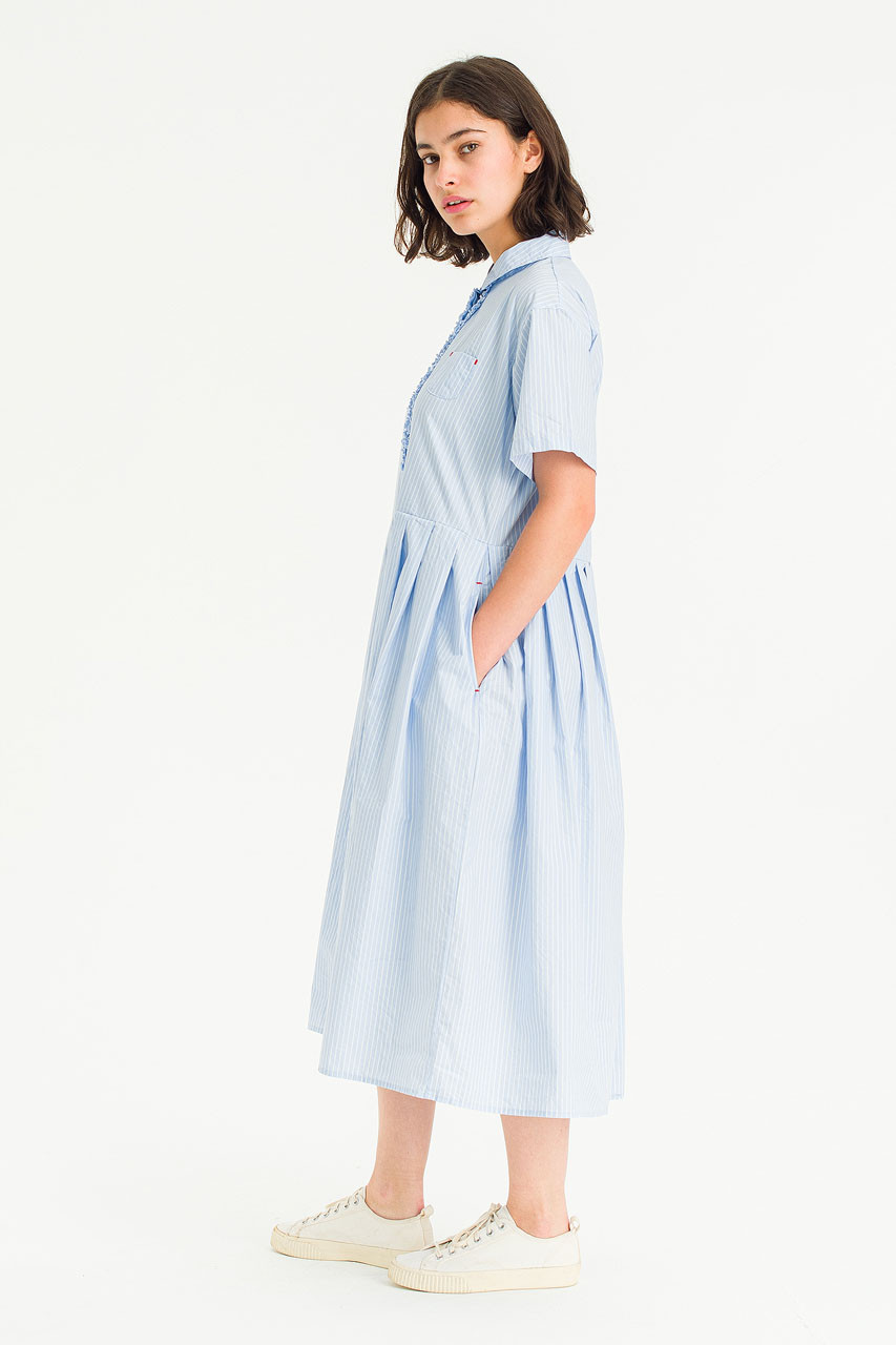 Eve Cotton Stripe Dress, Blue