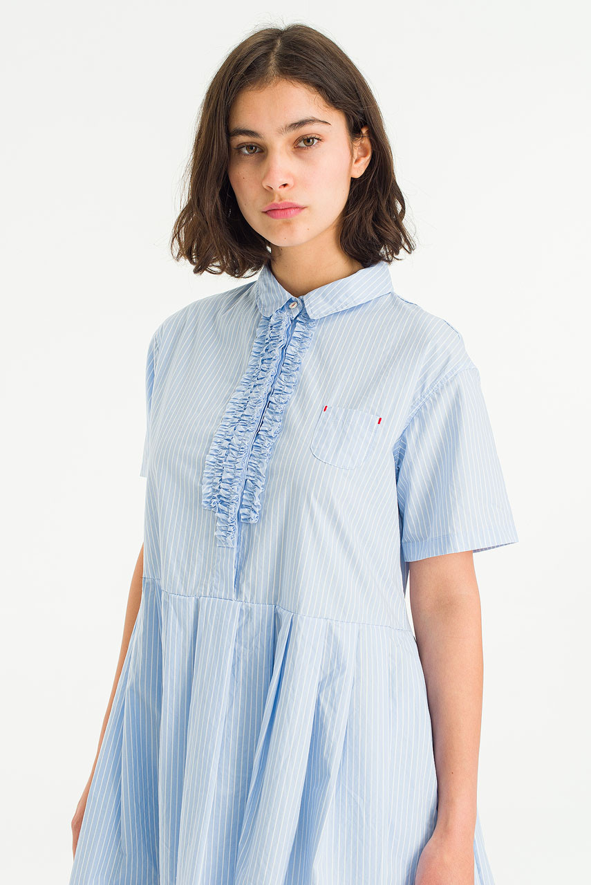 Eve Cotton Stripe Dress, Blue