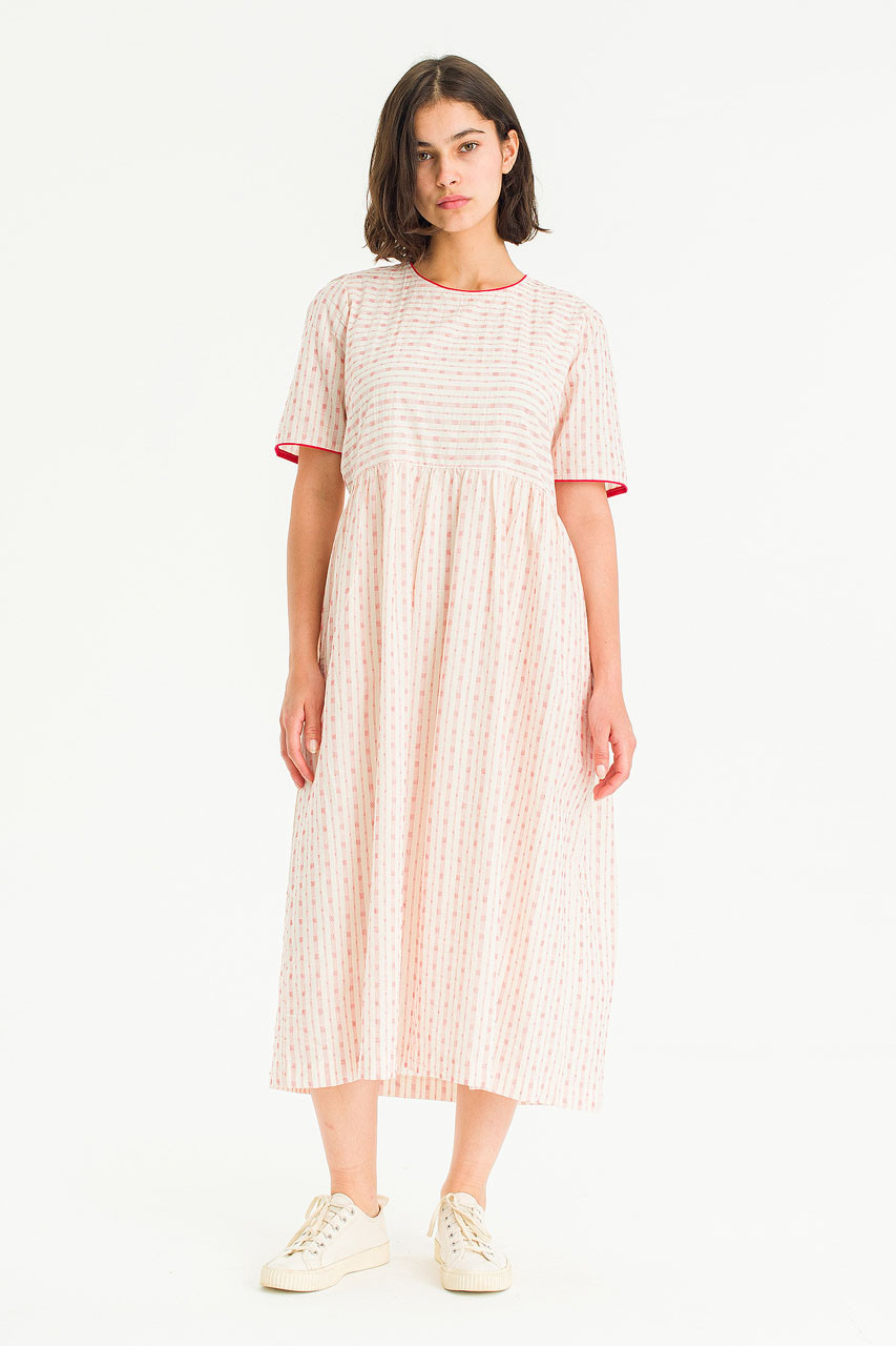 Jardin Trim Dress, Red
