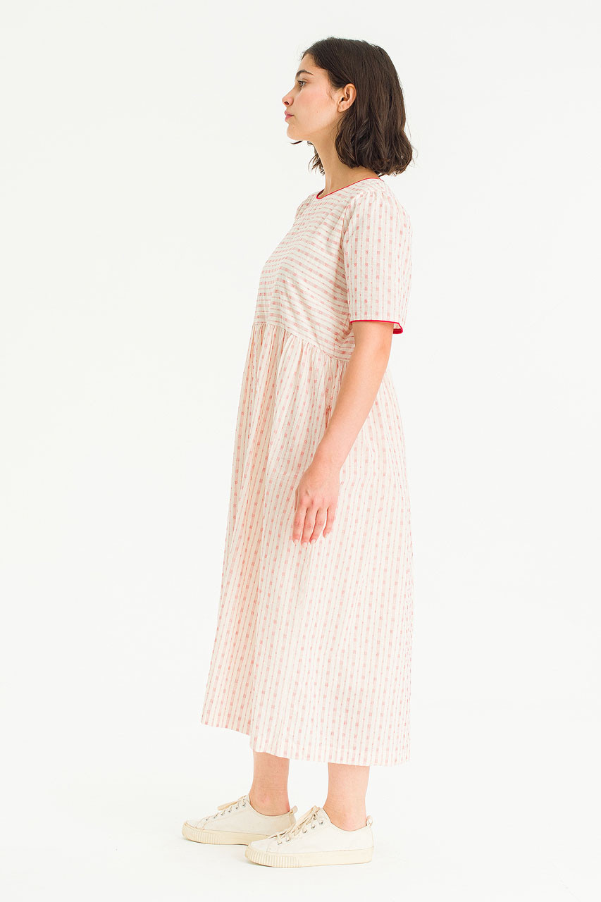Jardin Trim Dress, Red