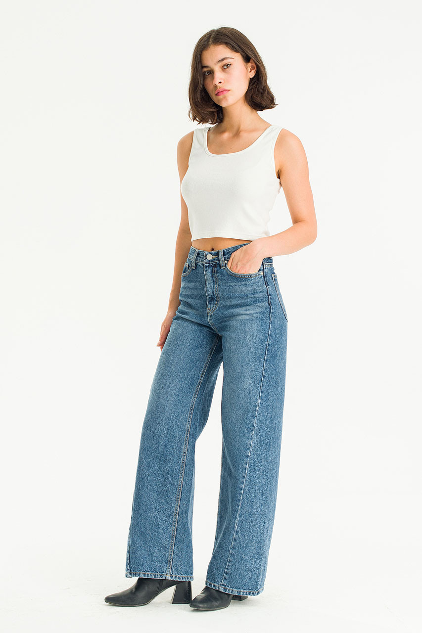 Flow Wide Jean, Mid Blue