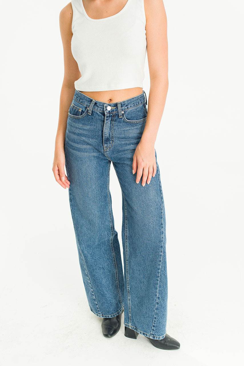 Flow Wide Jean, Mid Blue