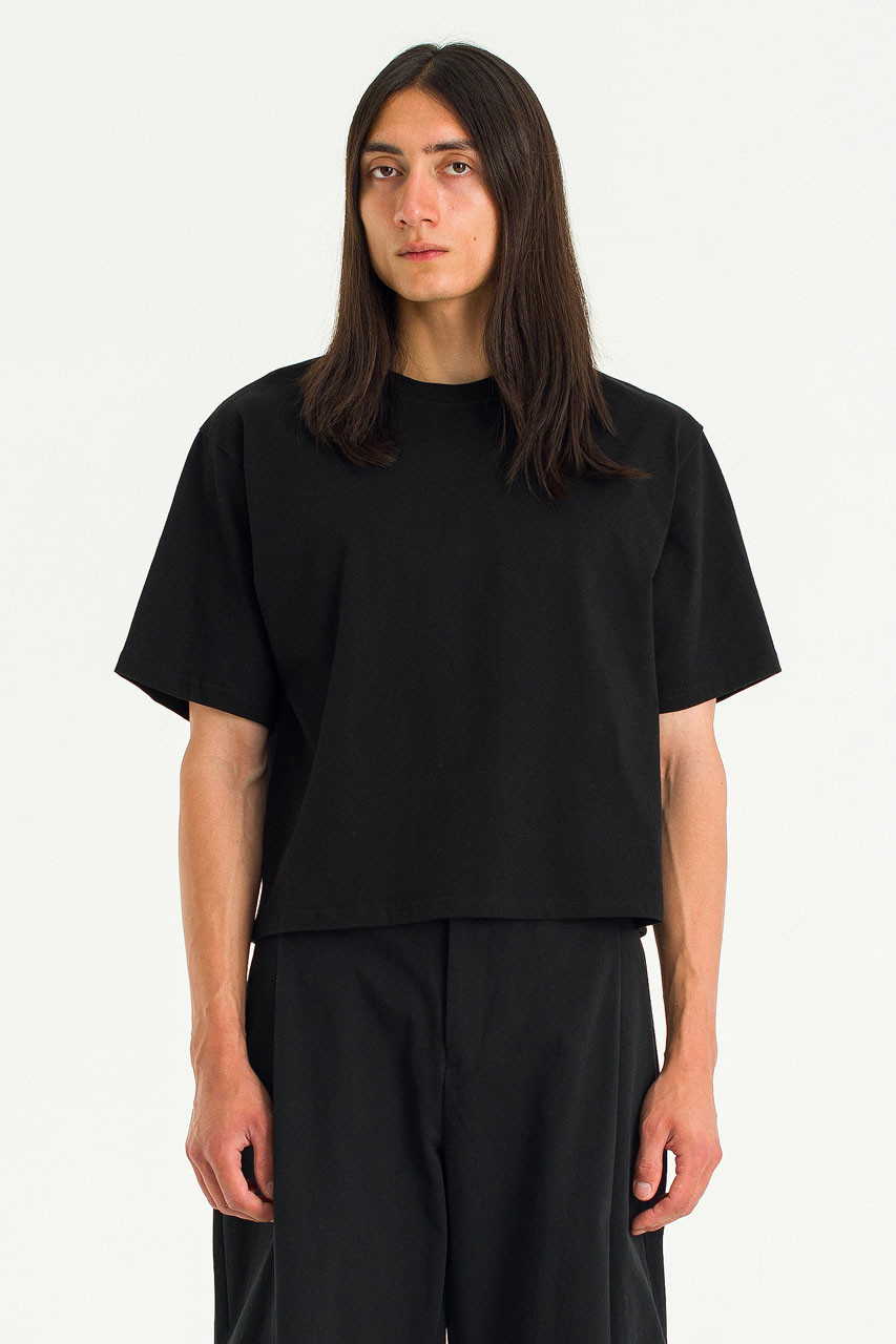Menswear | Box Crop Tee, Black