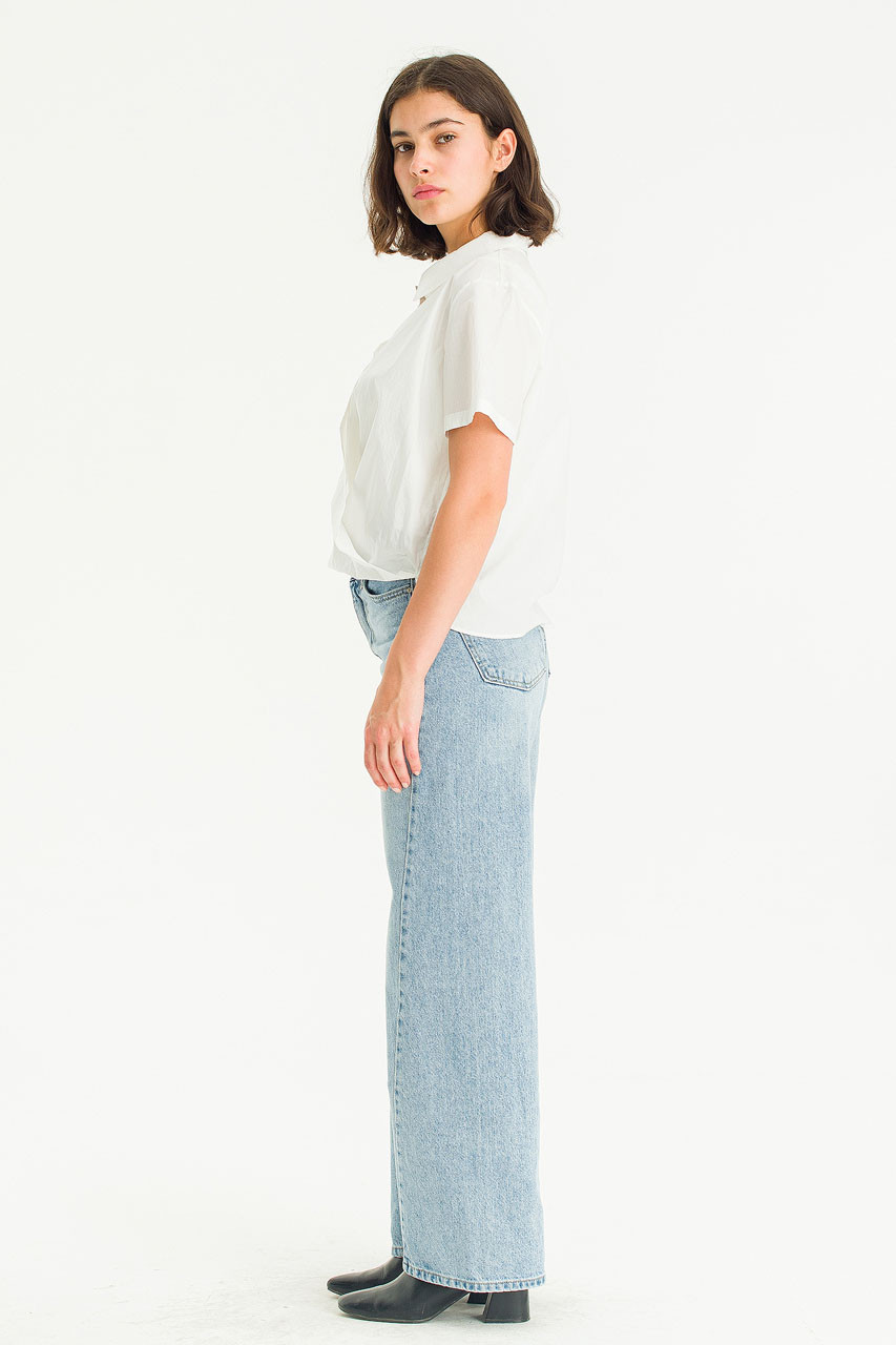 Plane Wrap Blouse, Ivory