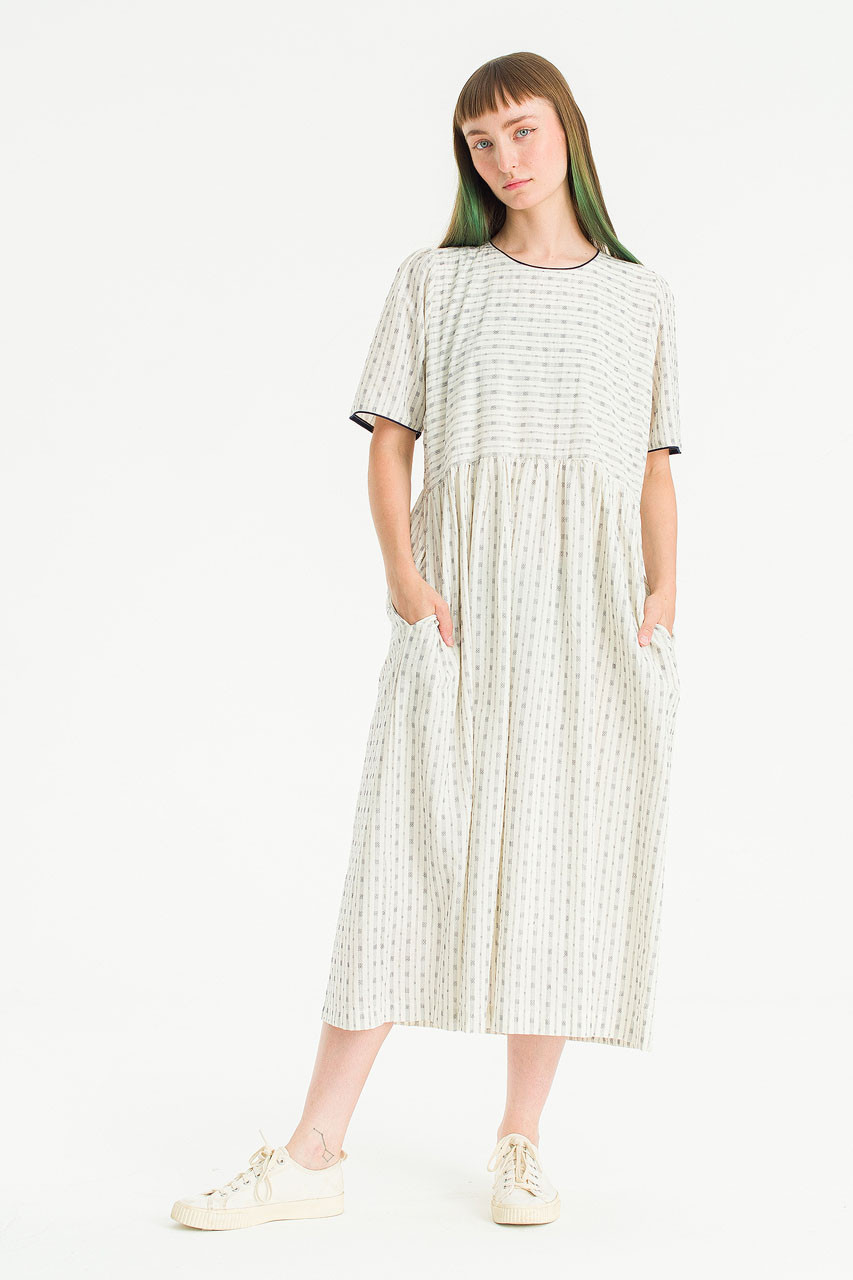 Jardin Trim Dress, Navy