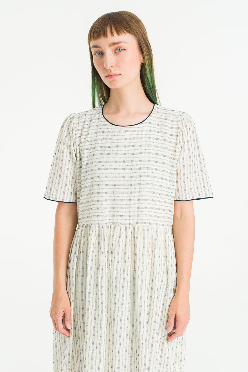 Jardin Trim Dress, Navy