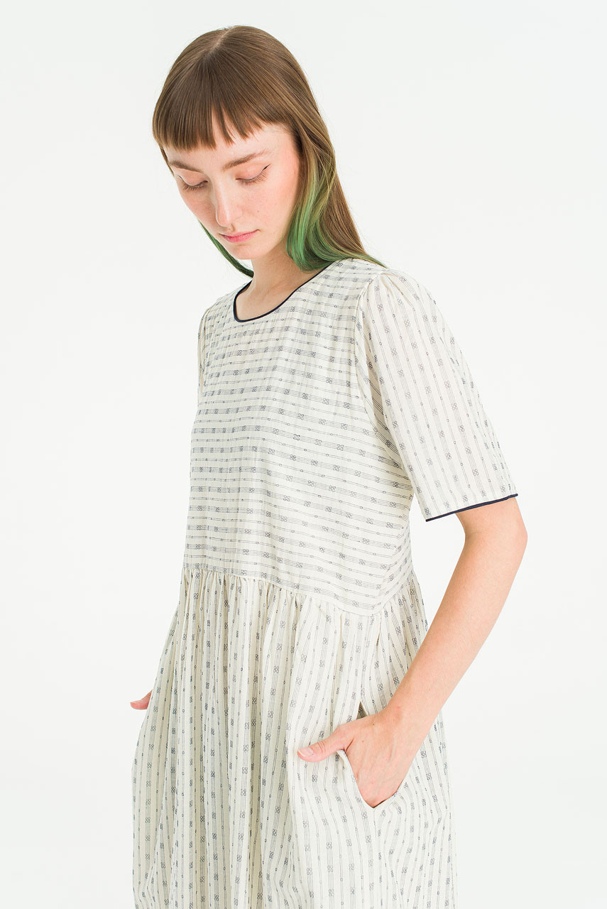 Jardin Trim Dress, Navy