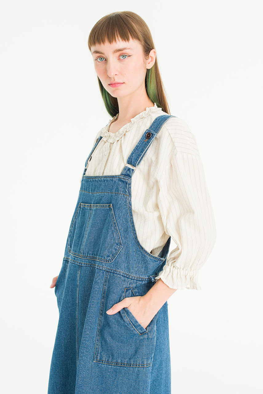 Jess Denim Pinafore Dress, Mid Blue